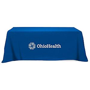 8' Flat Poly/Cotton 3 Sided Table Cover - 2 pc min